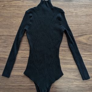 Black Mock Neck Bodysuit
